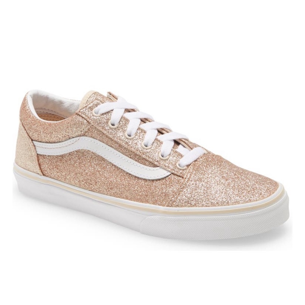 Rose Gold Glitter Old Skool Vans EUC